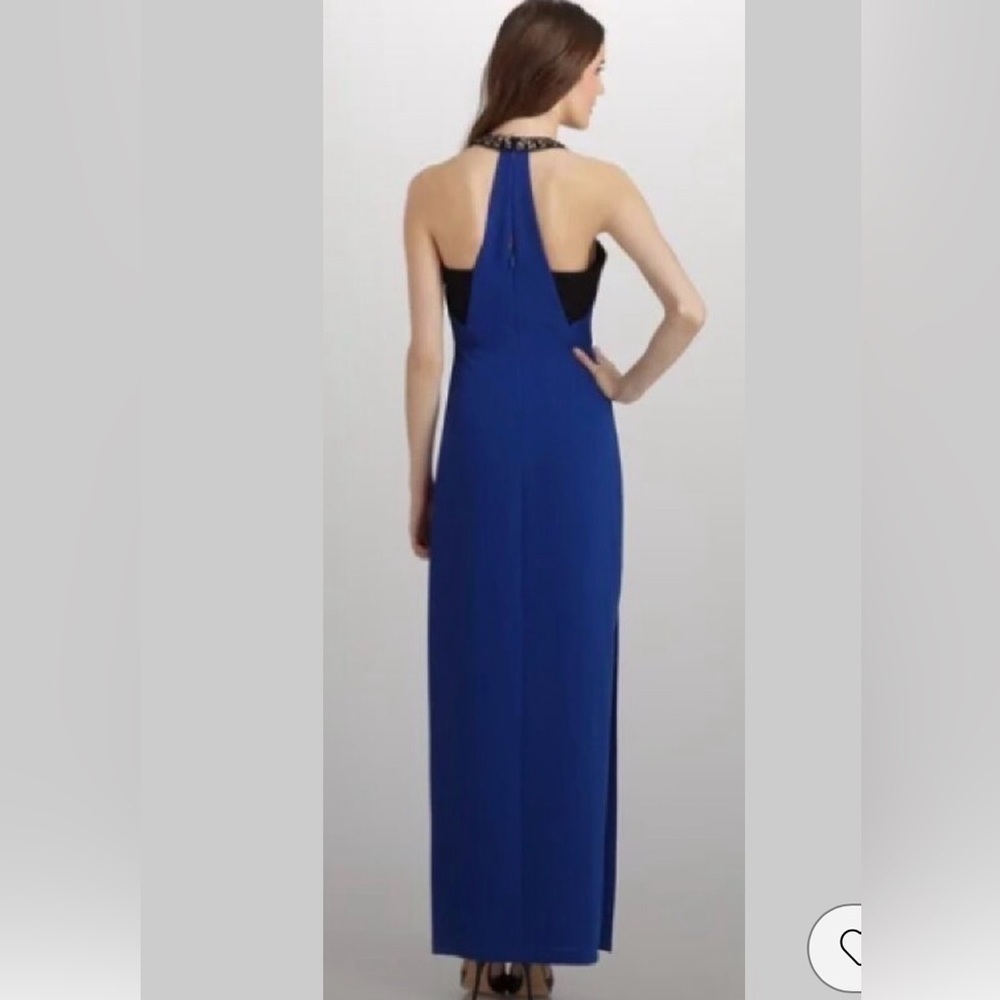 BCBGMaxAzria Royal Blue Halter Maxi Dress